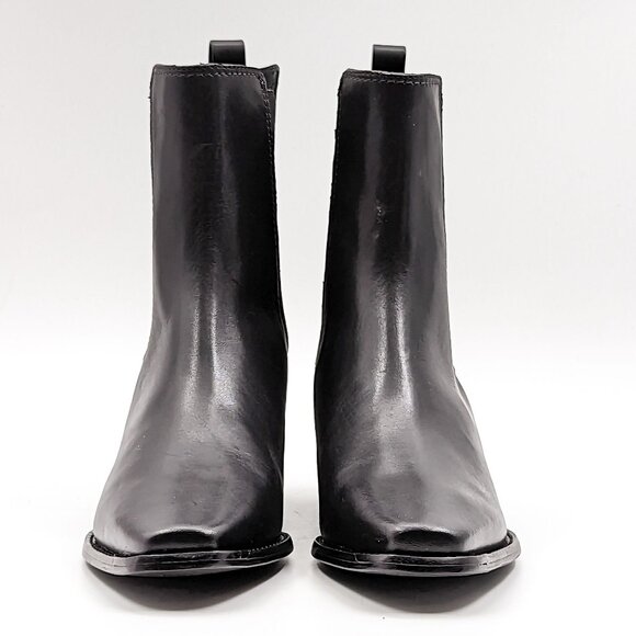 Tory Burch Women Classic Chelsea Elastic Panel Black Nappa Leather Boots sz 6 - Picture 2 of 9